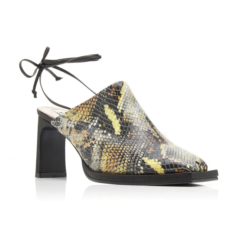 Reike Nen Python Embossed Leather Mules